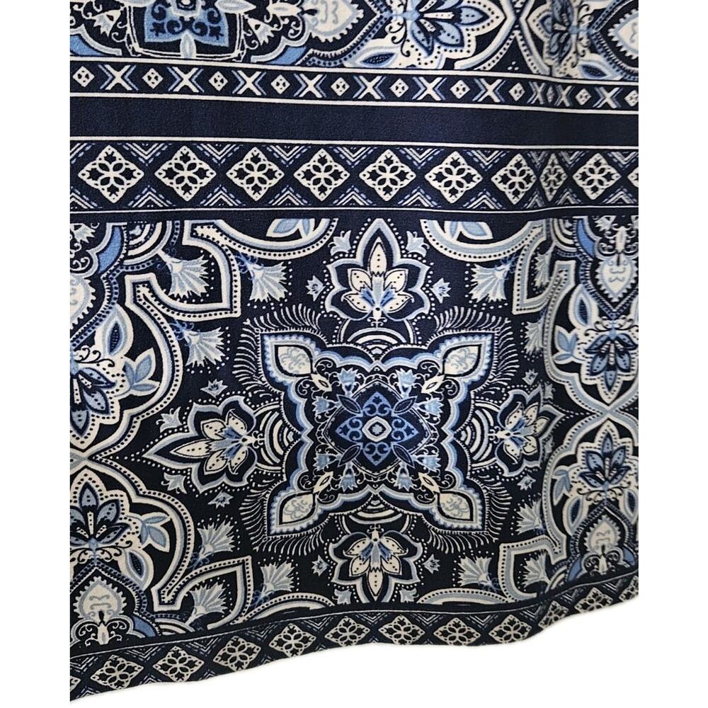 Apt. 9 Dress LARGE 3/4 Sleeve Floral Stretch Lightweight Blue/White Casual - Picture 3 of 7